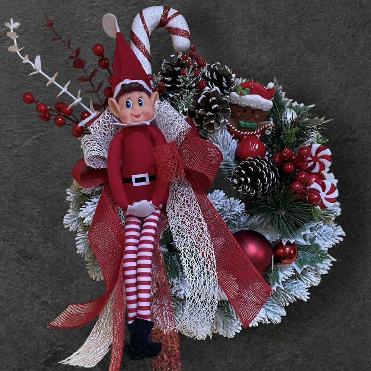 Coroniță de Crăciun cu elf