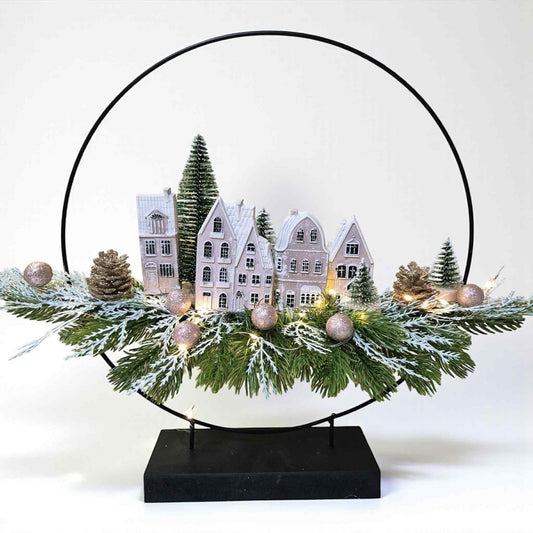 Decorațiune de masă de Crăciun cu lumini