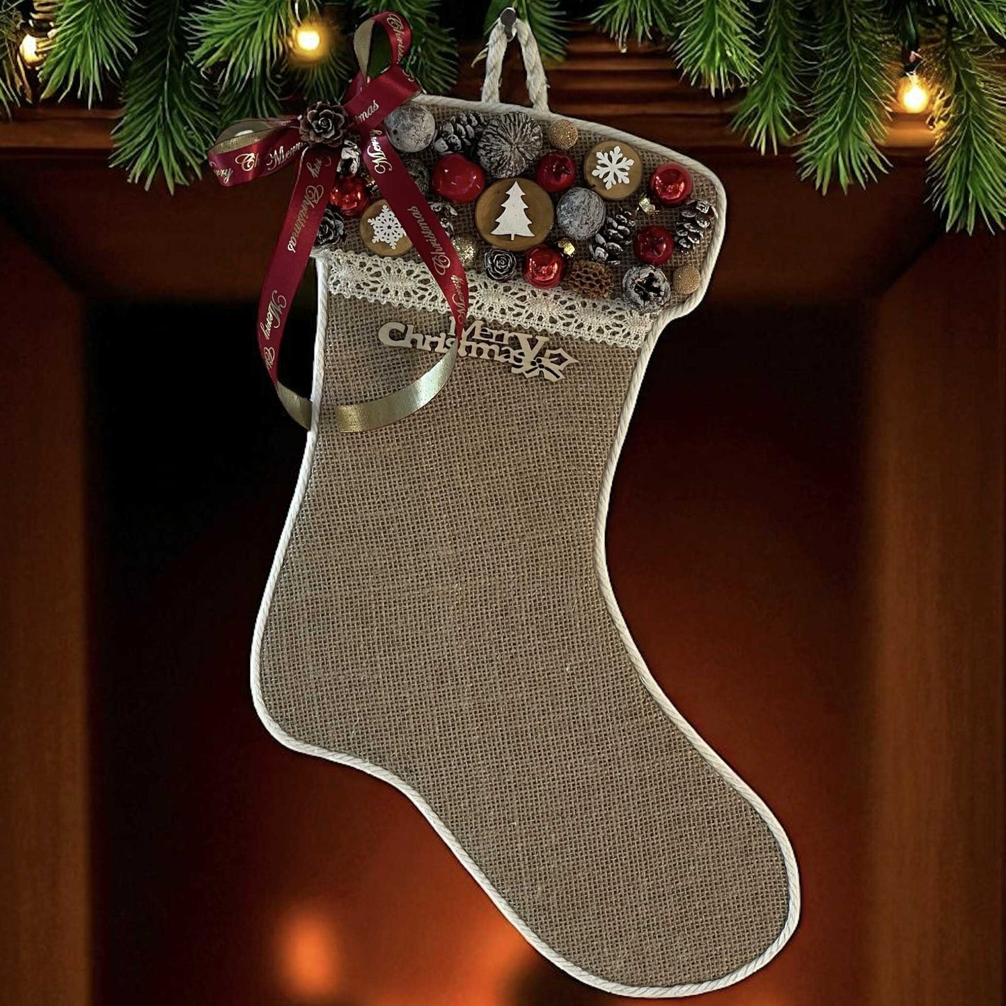 Coroniță rustică de Crăciun